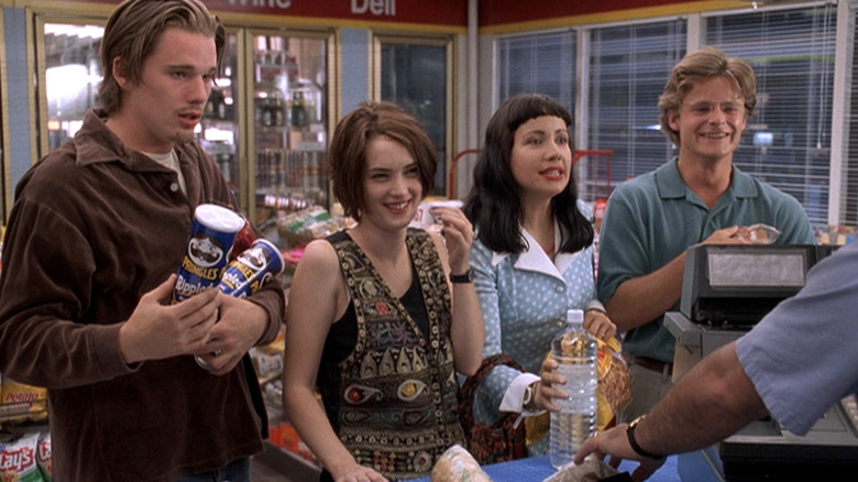 Ethan Hawke, Winona Ryder, Janeane Garofalo, and Steve Zahn in Reality Bites 