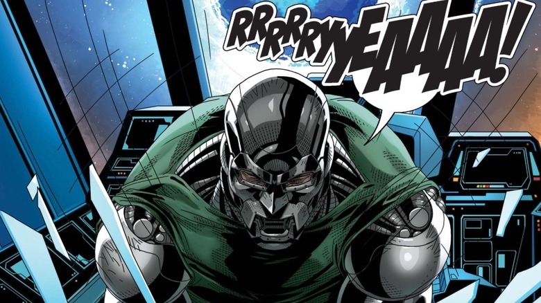 Doctor Doom #9 - Doom smashing computer console and screaming in rage