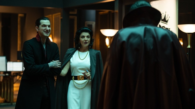Ben Schwartz wearing an overcoat in Renfield