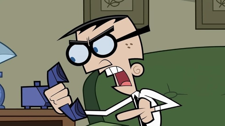 Mr. Crocker yells into a phone in The Fairly OddParents.