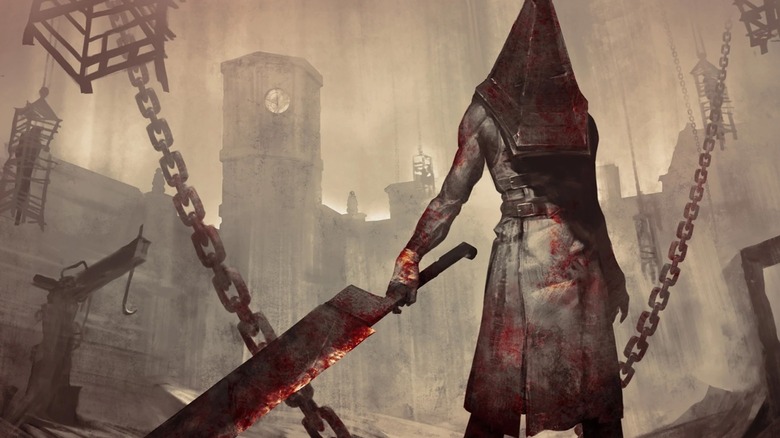 Pyramid Head in Silent Hill art