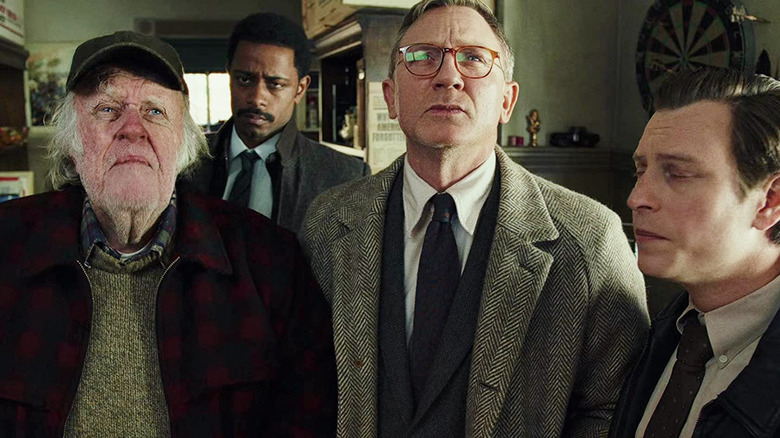 M. Emmet Walsh, LaKeith Stanfield, Daniel Craig, and Noah Segan in Knives Out