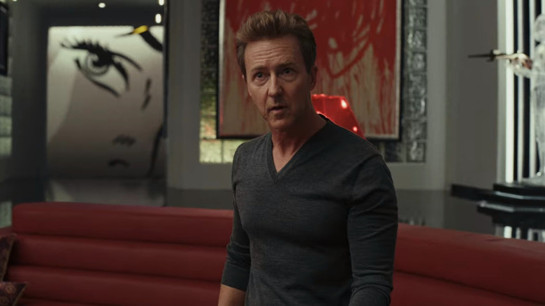 Edward Norton as Miles Bron in Glass Onion