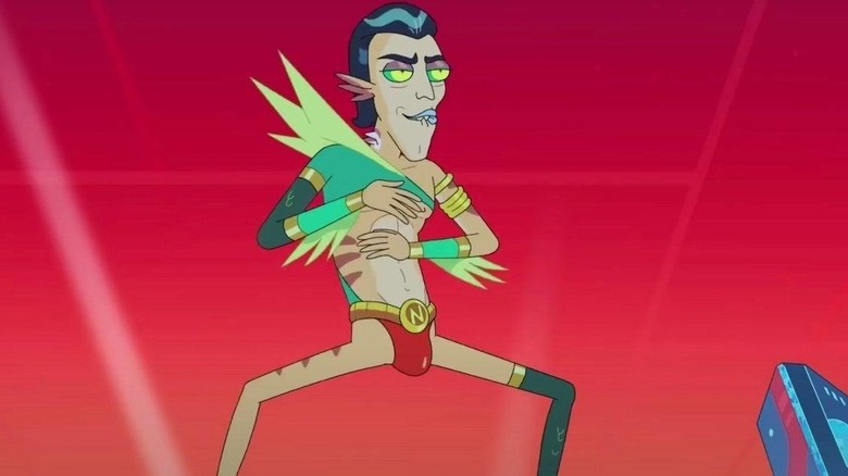 Mr. Nimbus posing Rick and Morty