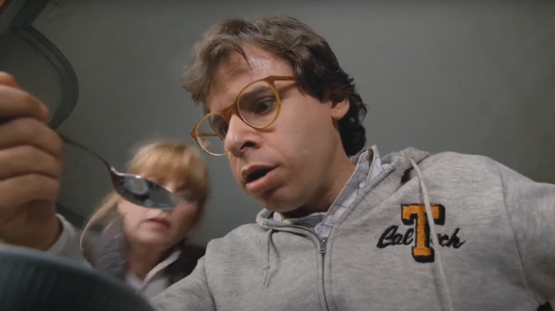Rick Moranis as Wayne discovers tiny kids in his cereal in Honey, I Shrunk the Kids