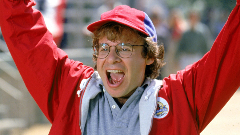 Rick Moranis as Danny O'Shea celebrates a touchdown in Little Giants
