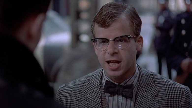 Rik Moranis as Billy Fish in Streets of Fire, about to get his lights punched out