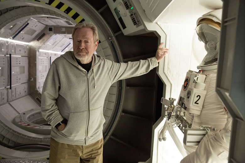 Ridley Scott on set of THE MARTIAN