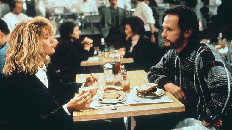 Sally and Harry at Katz's Deli talking in When Harry Met Sally...