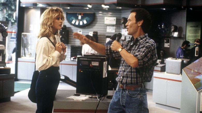 Harry singing Surrey With the Fringe on Top in front of Ira at the Sharper Image in When Harry Met Sally...