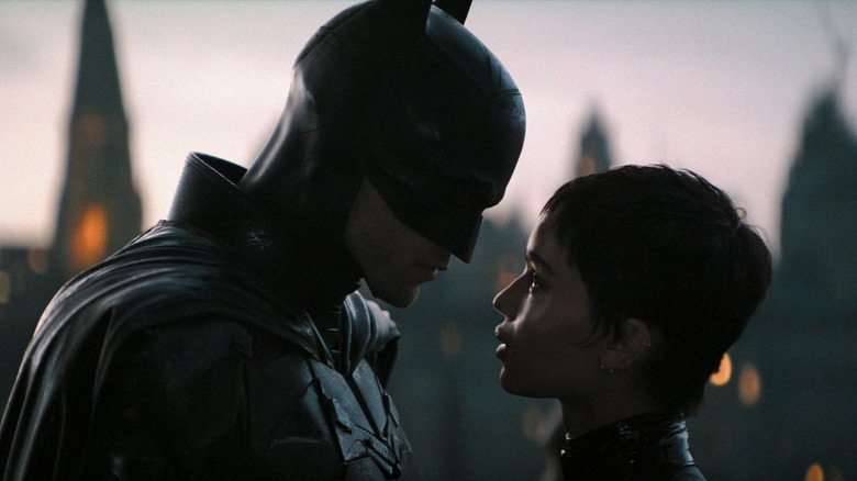 Robert Pattinson and Zoe Kravitz in The Batman