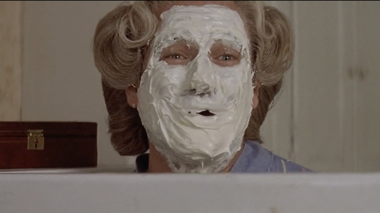 Robin Williams as Mrs. Doubtfire saying hello