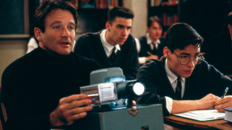 Robin Williams at projector