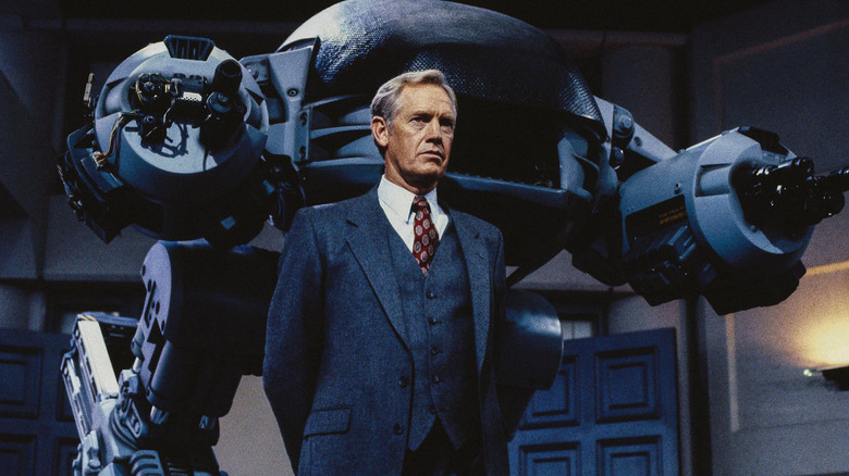 Dick Jones and the ED-209 in RoboCop