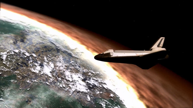 A shuttle seeing Earth implode in Odyssey 5