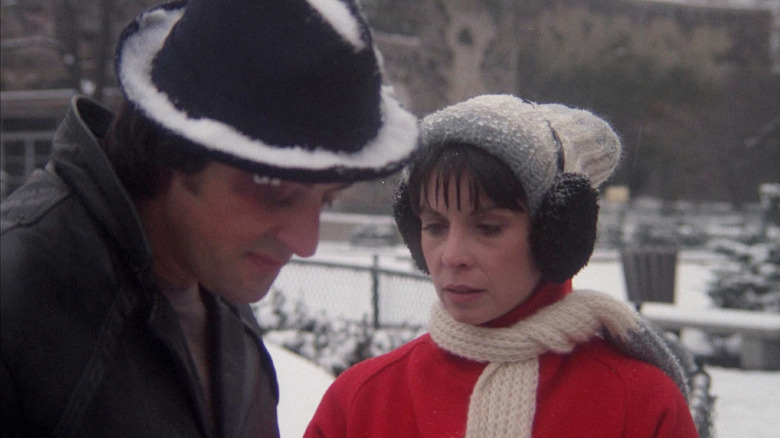 Sylvester Stallone and Talia Shire in Rocky II