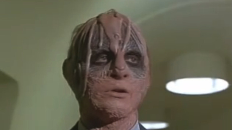 Jon Korkes' Victor Koch is seen from a low angel in closeup in Night Gallery