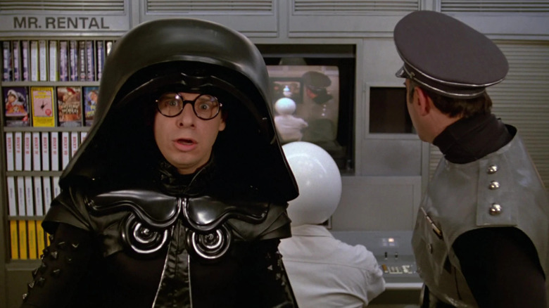 Dark Helmet looking directly at the camera in Spaceballs