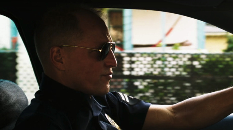 Woody Harrelson's David Brown drives his patrol car in Rampart