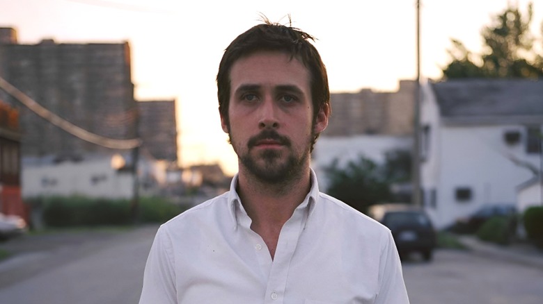 Ryan Gosling's Dan Dunne looks somber as he looks ahead in Half Nelson
