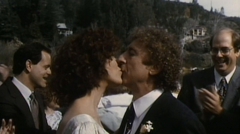 Gene Wilder's Duffy Bergman kisses Christine Lahti's Meg Lloyd Bergman at their wedding in Funny About Love