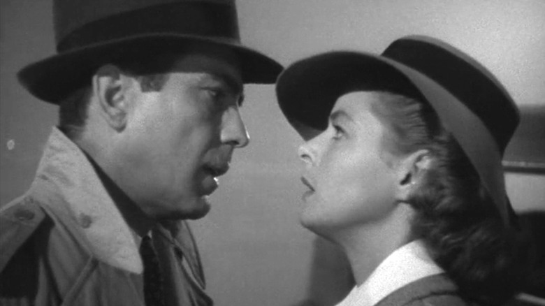 Rick and Ilsa giving their tearful goodbyes in Casablanca