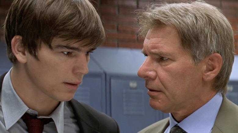 Harrison Ford as Sergeant Joe Gavilan eyes Josh Hartnett as Detective K.C. Calden in Hollywood Homicide