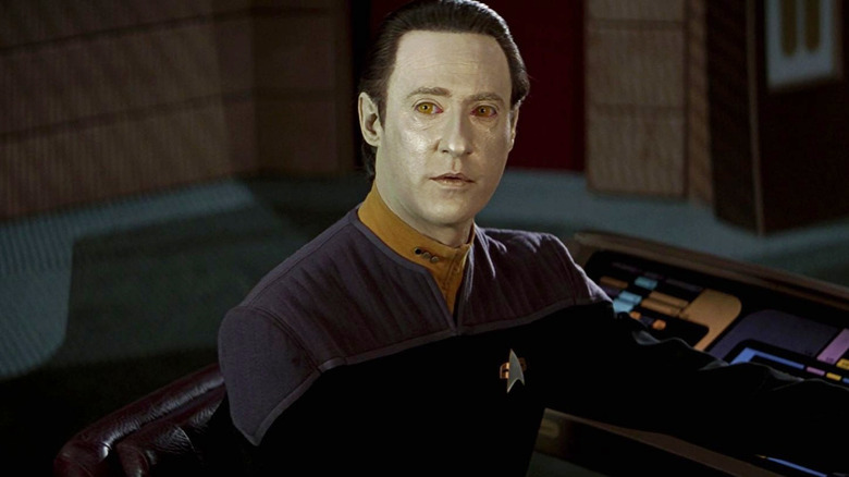Data seated at ops in Star Trek: First Contact