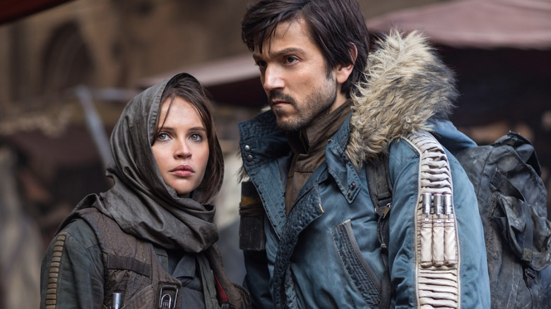 Felicity Jones and Diego Luna in Rogue One: A Star Wars Story
