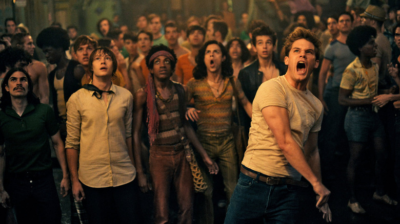 Danny throwing the first brick at Stonewall (which is not what happened) in Stonewall