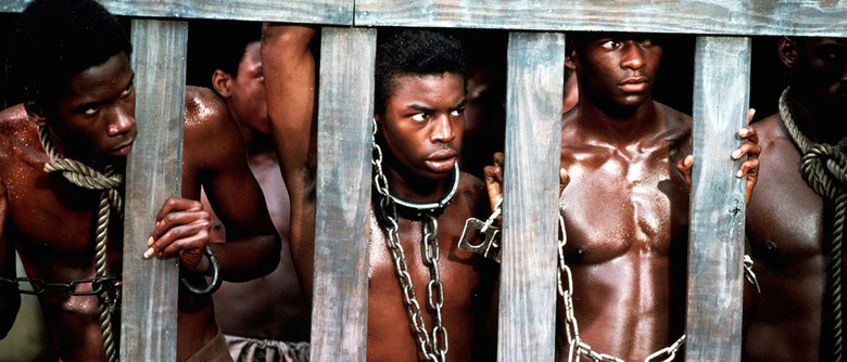 ROOTS, Levar Burton, 1977, slaves in shackles