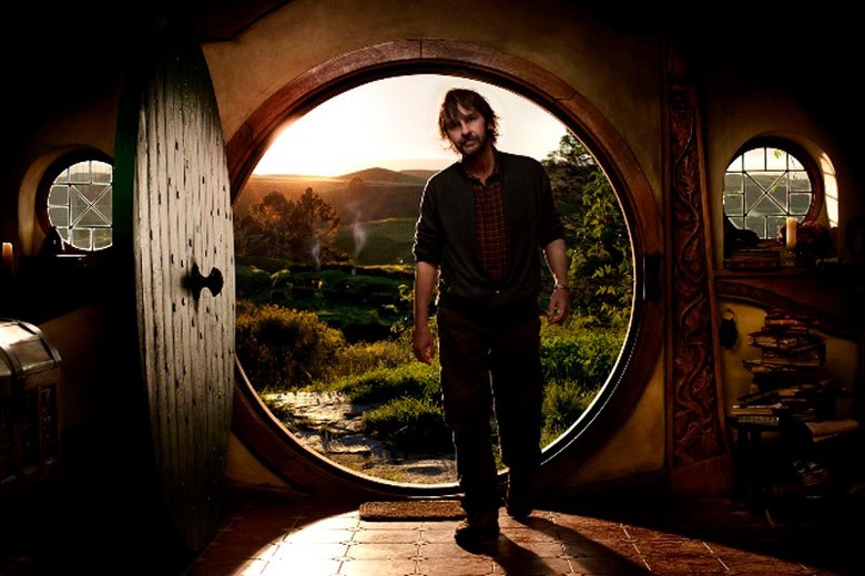 Peter Jackson on the set of The Hobbit