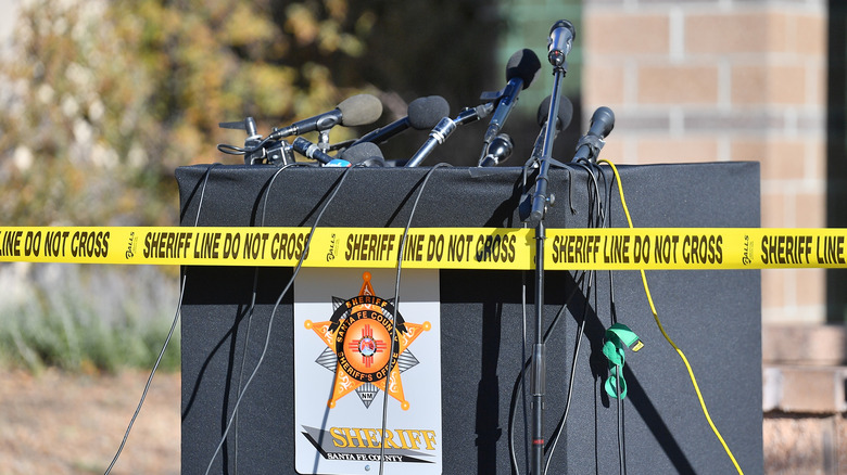 Santa Fe Sheriff's Podium with Police Tape