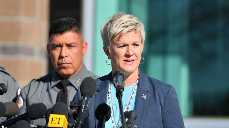 Sante Fe County District Attorney Mary Carmack-Altwies holds a news conference following the deadly shooting accident on the set of Rust