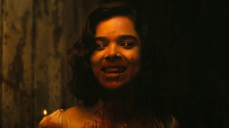 Hailee Steinfeld's Mary with blood dripping down her face in Sinners