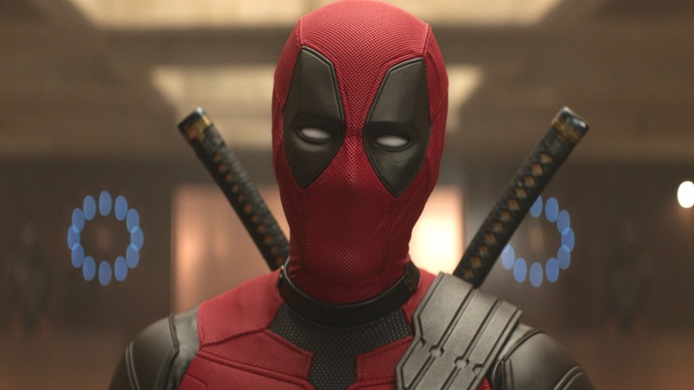 Ryan Reynolds as Deadpool in his new costume at the TVA in Deadpool & Wolverine