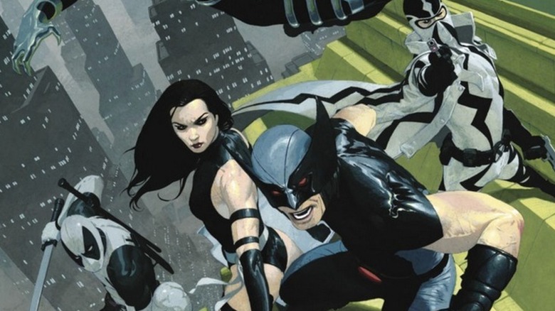 Uncanny X-Force cover - Deadpool, Wolverine, Psylocke, and Fantomex