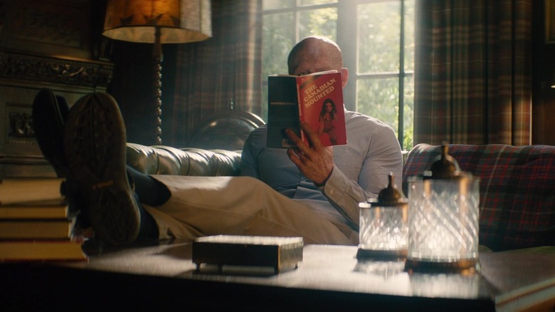 Deadpool reading The Canadian Mounted in Deadpool 2