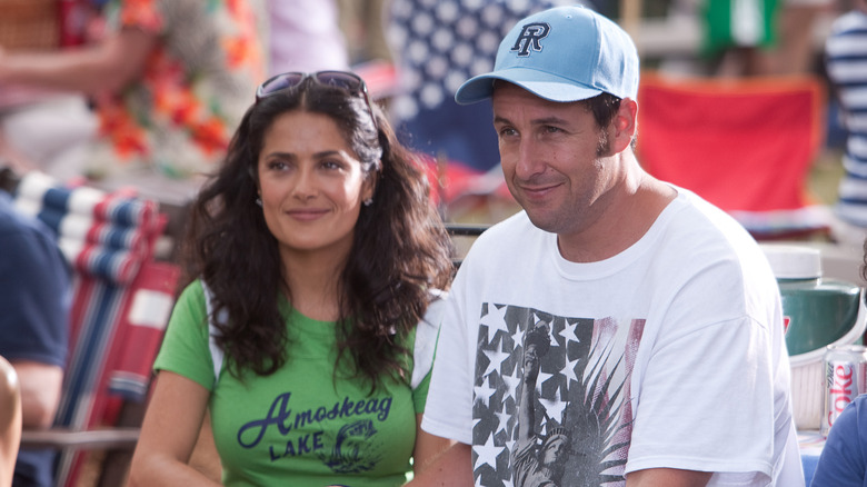 Salma Hayek Pinault and Adam Sandler in Grown Ups