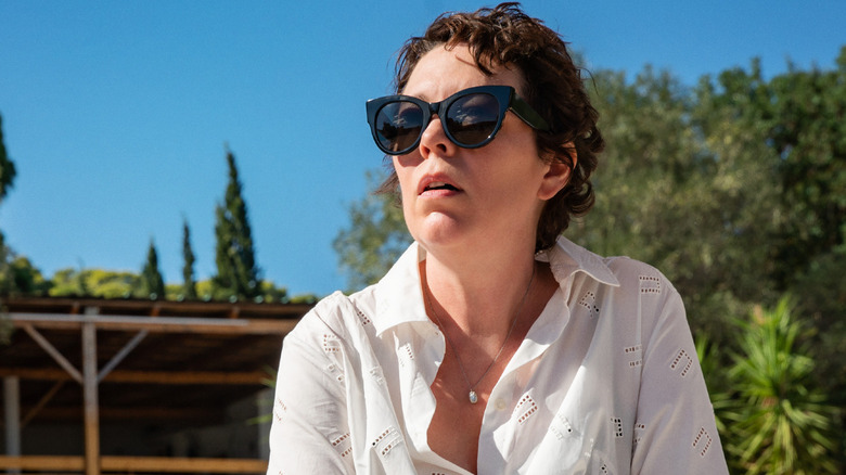 Olivia Colman with sunglasses in The Lost Daughter