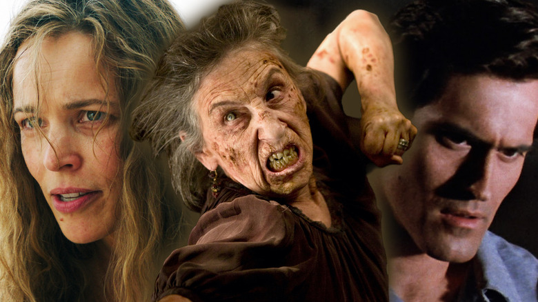 Collage of images from Send Help, Drag Me To Hell, and The Evil Dead