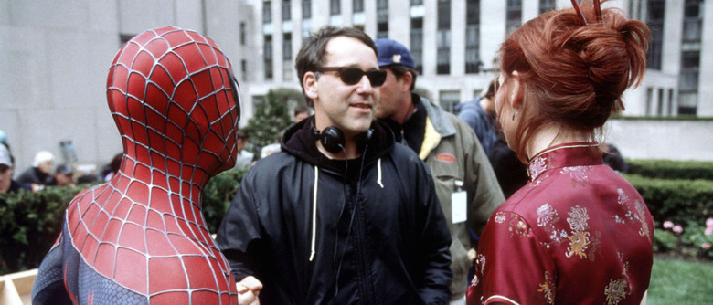 Sam Raimi directing Spider-Man