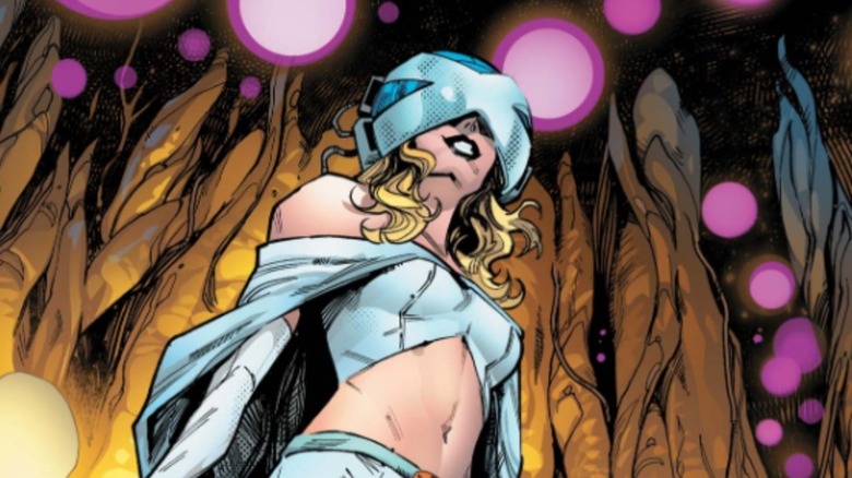 Inferno - Emma Frost wearing Cerebro helmet