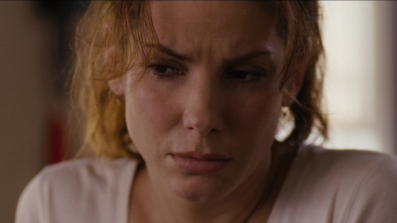 Sandra Bullock's Linda Hanson looks confused in closeup in Premonition