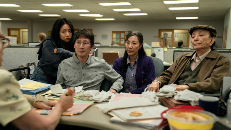 The Wang family in Everything Everywhere All at Once