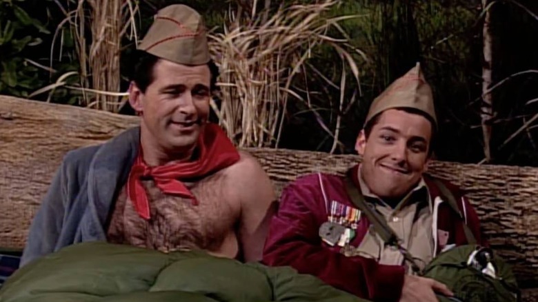Canteen Boy (Adam Sandler) looking awkward next to