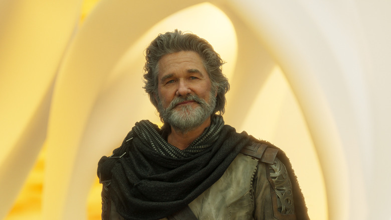 Ego barely smiling in Guardians of the Galaxy Vol. 2