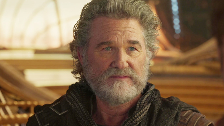 Ego staring at Star-Lord in Guardians of the Galaxy Vol. 2
