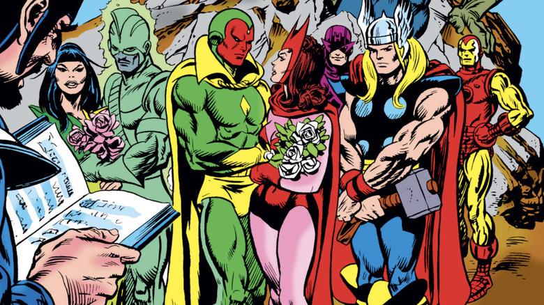 Giant-Size Avengers #4 - Vision and Scarlet Witch wedding with Mantis, Swordsman, Hawkeye, Thor, and Iron Man
