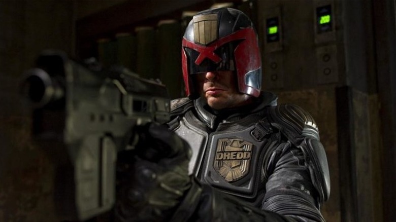 Dredd takes aim with his lawgiver